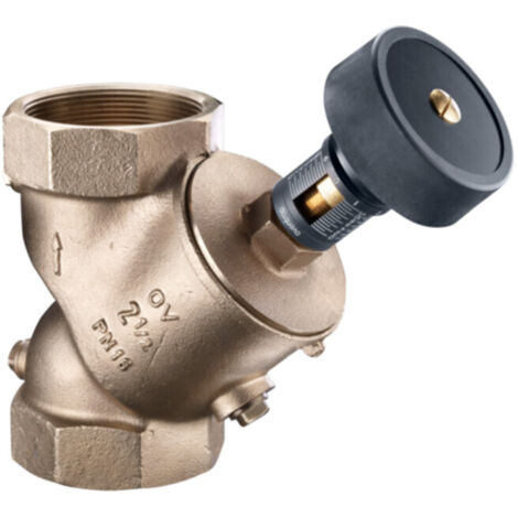 Oventrop Hydrocontrol VTR Strangregulierventil DN 65, 2 1/2" Innengewinde mit Blindstopfen, Rotguss