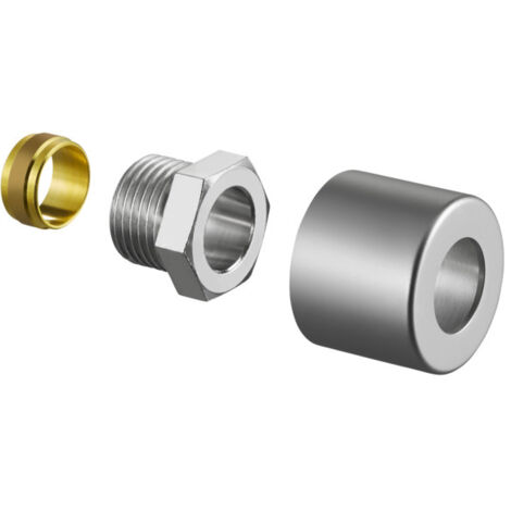 Oventrop Klemmringverschraubungs-Set für Baureihe E,1/2" x15mm, Edelstahl-Design