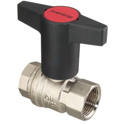 Oventrop Kugelhahn entzinkungsbeständig Knebelgriff DN 15 beidseitig 1/2" Innengewinde PN 30, Messing