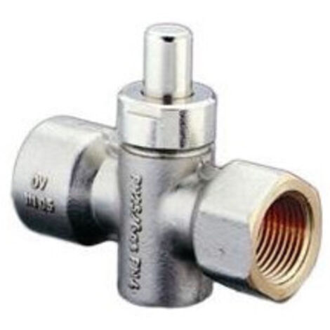 OVENTROP Manometerdruckknopfhahn mit Innengewinde DN 15, G 1/2, PN 25, Messing, vernickelt, 1110504