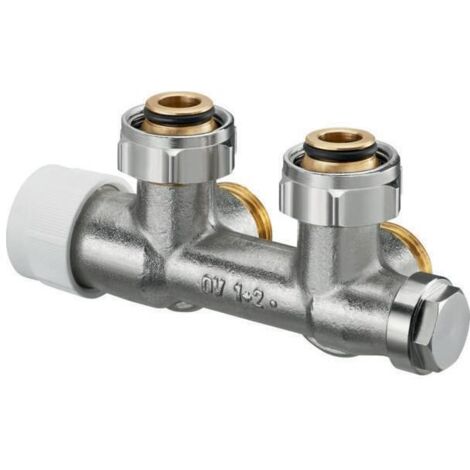 Oventrop Multiblock T Anschlussarmatur 3/4" Überwurfmutter x 3/4" Außengewinde, Ein- und Zweirohr Eckausführung, Messing