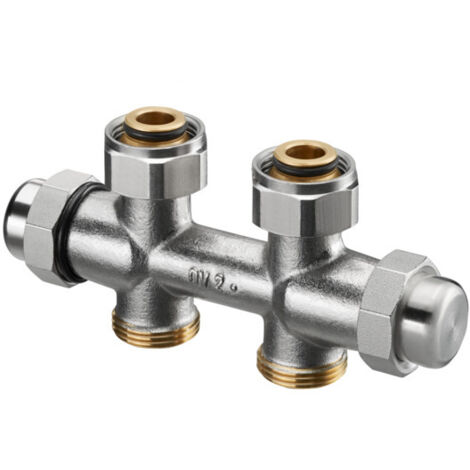 Oventrop Multiflex FQ Verschraubung für G 3/4" Außengewinde, Durchgangsausführung, G 3/4" Überwurfmutter x 3/4" Außengewinde