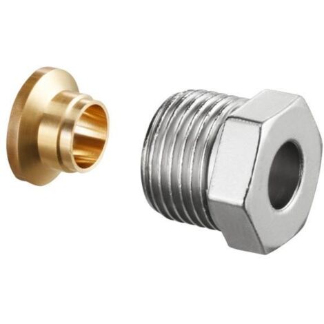 Oventrop Ofix CE Klemmringverschraubung, für Innengewinde 1/2" x 12mm, für Kupferrohrechts, vernickelt