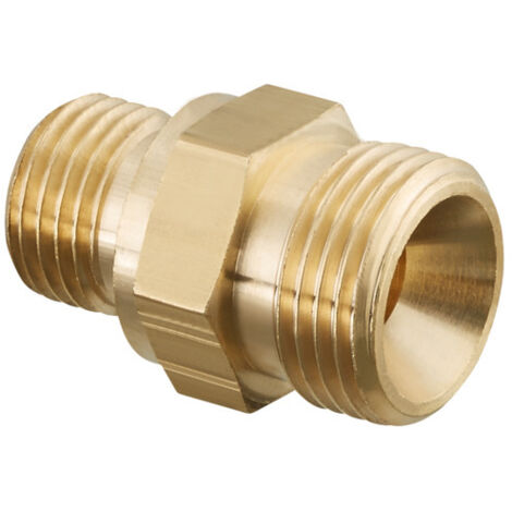 Oventrop Ofix-Oil Doppelnippel 2080051 G 3/8xG 3/8, beiderseits Innenkonus, Messing