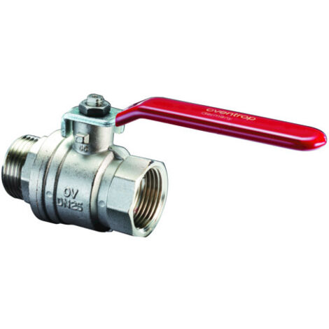 Oventrop Optiba Kugelhahn Hebelgriff DN 25 G 1" Innengewinde, G 1" Außengewinde PN 16, Messing
