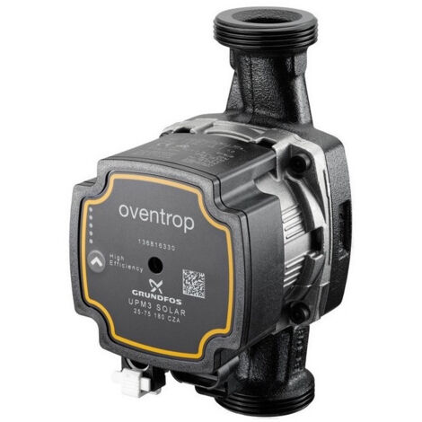 OVENTROP Pompa ad alta efficienza 180 mm con raccordo filettato G 1 1/2 per Regusol-180 DN 25, Grundfos UPM3 W3 Solar 25-75 PWM C 180, 1367259