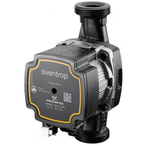 OVENTROP Pompe à haute efficacité 180 mm avec filetage de raccordement G 1 1/2 pour Regusol-180 DN 25, Grundfos UPM3 W3 Solar 25-75 PWM C 180, 1367259