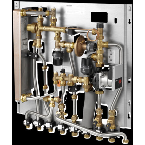 Oventrop Regudis W-HTF Wohnungsstation gemischter Heizkreis 12 l/min, mit Hochtemperaturabgang, Wärmetauscher Kupfergelötet