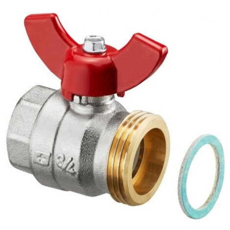 OVENTROP Robinet à boisseau sphérique à joint plat, pour collecteur de circuit de chauffage Multidis SH/SF/SFQ, DN 20, 1406383