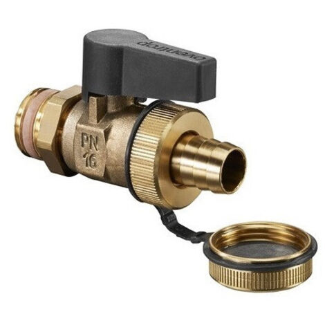 OVENTROP Robinet à tournant sphérique KFE Optiflex avec filetage extérieur PN 16, avec raccord de tuyau en laiton DN 15, G 1/2, 1034315