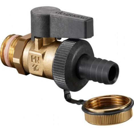 OVENTROP Robinet à tournant sphérique KFE Optiflex avec filetage extérieur PN 16, avec raccord de tuyau en laiton DN 25, G 1, 1033308