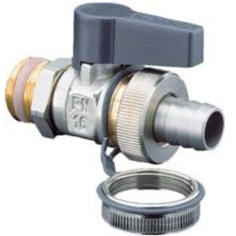 OVENTROP Robinet à tournant sphérique KFE Optiflex avec filetage extérieur PN 16, avec raccord de tuyau en plastique, sans emballage individuel DN 15, G 1/2, nickelé, 1033354