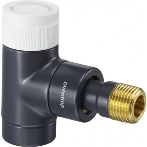 OVENTROP Robinet thermostatique E Équerre DN 15, Rp 1/2 x R 1/2, PN 10, anthracite, 1163032