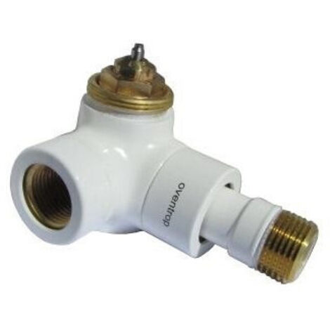 OVENTROP Robinet thermostatique E équerre gauche DN 15, Rp 1/2 x R 1/2, PN 10, revêtement en poudre blanc, 1163462