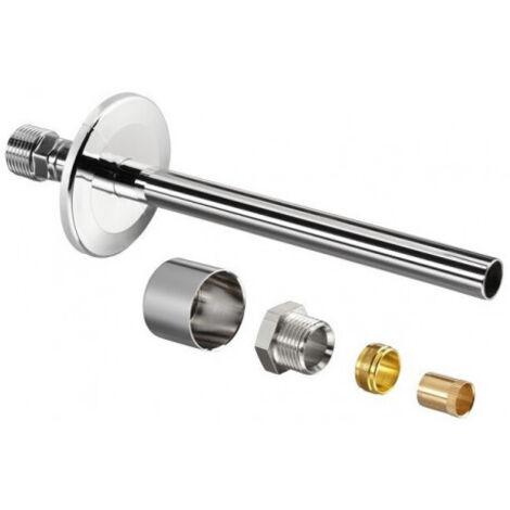 OVENTROP Set de raccordement mural (1 voie) pour robinets thermostatiques E, DN 15, chromé, 1169553