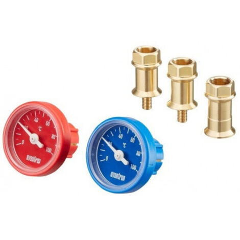 OVENTROP Thermometer Umrüstsatz, rot und blau für Artikel-Nr. 10757.., 10771.., 10773.. und 10778.. DN 25 und DN 32, 1078182