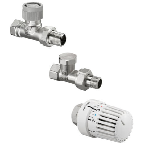 Oventrop Thermostatventil-Set, DN 10 Durchgangsausführung, mit Uni LH, AQ, Combi 2