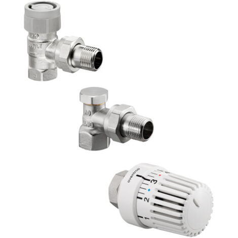 Oventrop Thermostatventil-Set, DN 15 Eckausführung, mit Uni LH, AQ, Combi 2