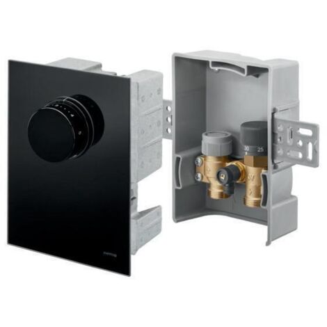 Oventrop Unibox TQ-RTL Thermostat RTL Q-Tech, Schwarzes Echtglas