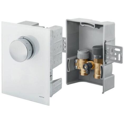 Oventrop Unibox TQ-RTL Thermostat RTL Q-Tech, Weißes Echtglas