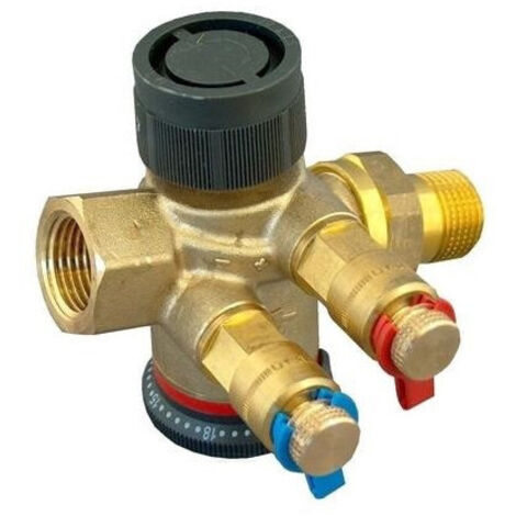 OVENTROP Valvola di regolazione indipendente dalla pressione Cocon QTZ con raccordo a vite e filettatura interna PN 16 DN 20, R 3/4 x Rp 3/4, 150-1050 l/h, con due valvole di misurazione Classic monta