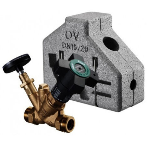 OVENTROP Vanne de circulation statique Aquastrom C avec filetage extérieur DN 25, G 1 1/4, avec isolation thermique et thermomètre, 4207108