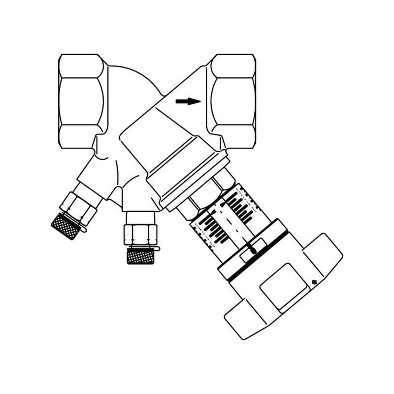 Robinet d'équilibrage Oventrop Hydrocontrol vtr - pn 25 dn 20 - Filetage femelle des deux côtés avec 2 prises de pression - 1060206
