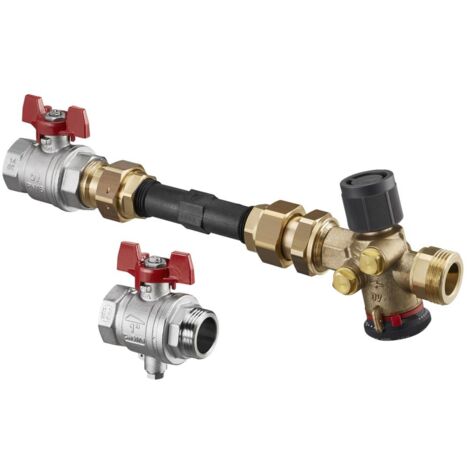 Oventrop Wärmemengenzähler-Anschluss-Set mit Cocon QTZ 180-1300l/h, Durchgangsausführung