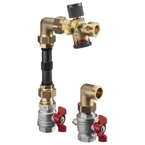 Oventrop Wärmemengenzähler-Anschluss-Set mit Cocon QTZ 180-1300l/h, Eckausführung