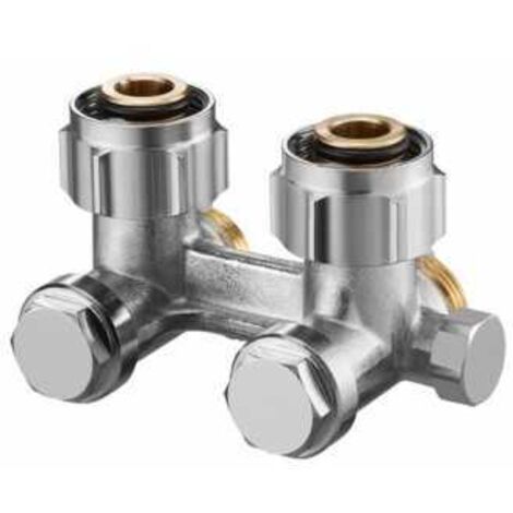 Oventrop ZBU Multiflex Absperrwinkelverschraubung, 3/4" Überwurfmutter x 3/4" Außengewinde, zum Entleeren, vernickelt
