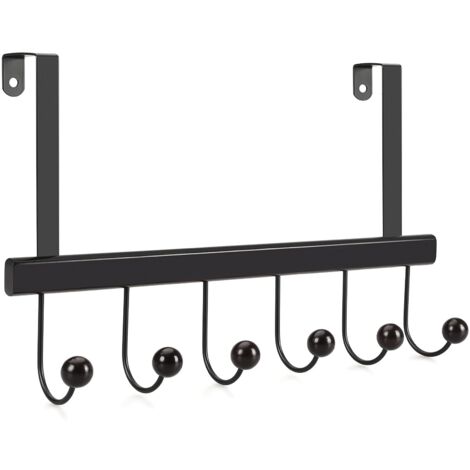 Over Door Coat Rack 6 Rotating Hooks for Coats Towels Bags Space Saving