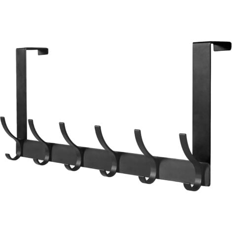 Over Door Hooks, Heavy Duty Over Door Hanger, 12 Door Hooks for Coats, Hats, Bags, Clothes, Towels, Black