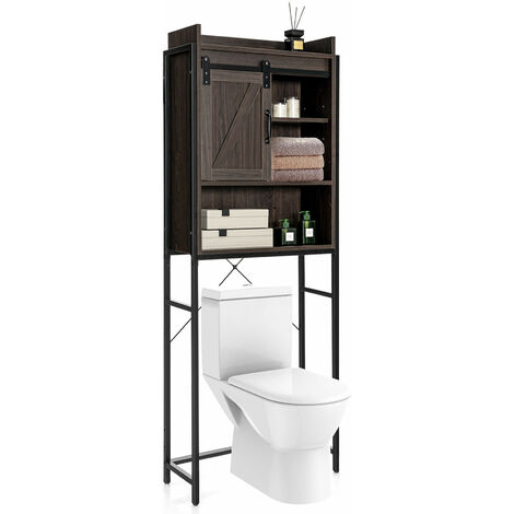 Over-The-Toilet Storage Cabinet Freestanding 4-Tier Bathroom Organizer Shelf