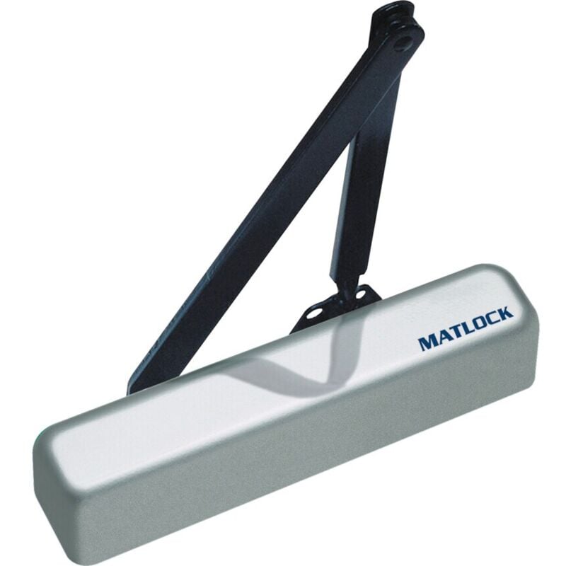 Overhead Door Closer C/W Back Check & Delay Silver - Matlock