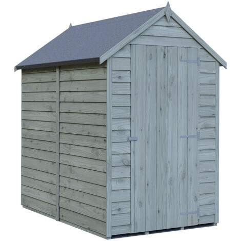 Overlap 6 x 4 Feet Pressure Treated Value Range Shed Single Door