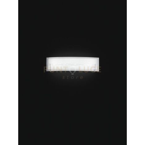 OVERLAP Applique LED 18W 1551LM 3000K in vetro bianco e satinato finitura cromo lucido 46cm