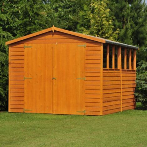 Overlap Double Door Garden Shed - Dip Treated Approx 10 x 8 Feet