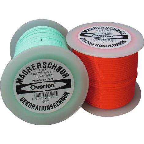 OVERMANN P 23 2,0 50 R Maurerschnur Länge 50 m D. 2 mm 30 kg Polyethylen rot