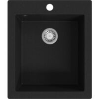 Overmount Kitchen Sink Single Basin Granite Black