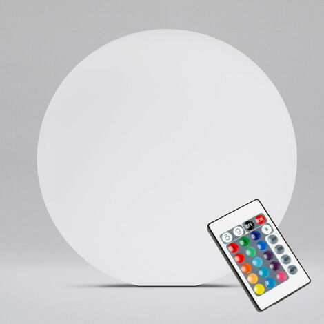 Oviala – Boule LED rechargeable multicolore 50cm – Étanche IP67 – Autonomie 8 à 12 heures – Télécommande 24 boutons incluse