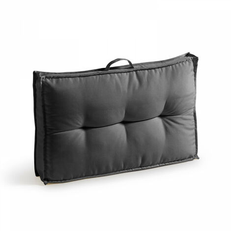 Oviala – Coussin palette matelassé 60 x 40cm – Tissu polyester 170 g/m² résistant UV – Rembourrage triple épaisseur – Poignée de transport