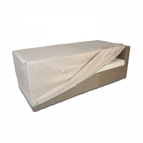 Oviala – Housse de protection pour canapé 3 places – Imperméable 100 % polyester enduit PVC – Dimensions 205x75x60 cm – Cordon de serrage et aérateurs
