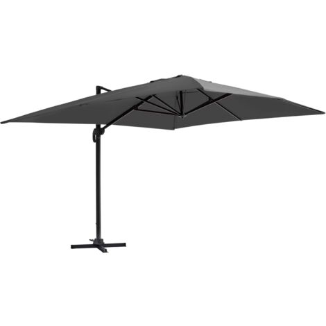 Oviala – Parasol déporté rotatif 4x3m – Mât inclinable 360° – Toile imperméable 100% polyester – Structure aluminium résistante aux intempéries