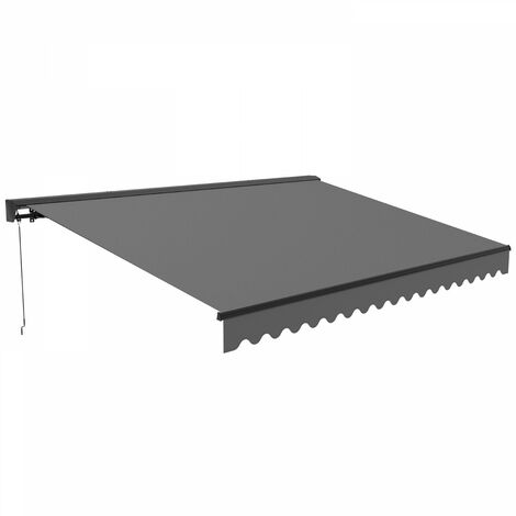 Oviala – Store banne semi-intégral 2,5x2m – Structure en aluminium – Toile polyester 280g/m² – Inclinaison 14° à 50° – Installation facile avec supports muraux