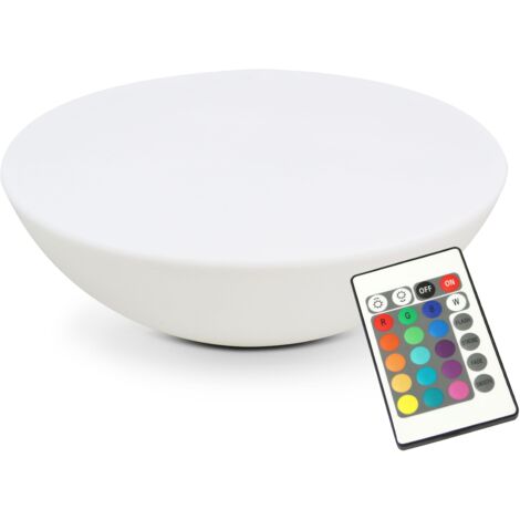 Oviala – Table basse lumineuse ronde LED – Structure en polyéthylène rotomoulé – Éclairage 16 couleurs – Autonomie 8h – Norme IP44 – H21cm D81cm