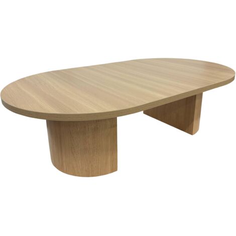 Oviala – Table basse ovale 120 cm – Plateau MDF effet bois de pin – Design moderne – Dimensions 120x70x35 cm – Certifiée FSC mix