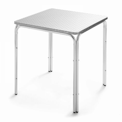 Oviala – Table de jardin carrée en aluminium anodisé – Pour 2 à 4 personnes – Dimensions 70x70cm – Hauteur 72cm – Style minimaliste et urbain