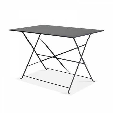 Oviala – Table de jardin pliante en acier thermolaqué – Dimensions 110x70 cm – Pliable et anti-corrosion – Pour 4 personnes – Aucun assemblage requis