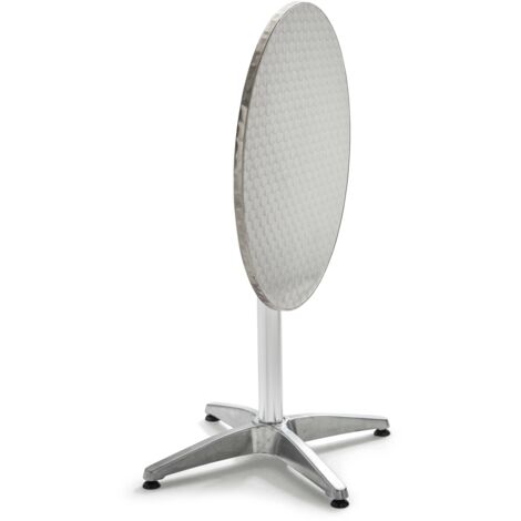 Oviala – Table de jardin ronde inclinable 60cm – Aluminium et acier inoxydable – Hauteur 72cm – Pour cafés et terrasses professionnelles