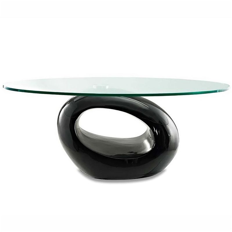 OVUS - Table basse noire en verre Ovus - Noir